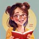 读者用户「桃子爱看书」的头像，年轻女性，表情开心